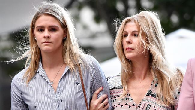 Swimmer Shayna Jack supported by her mother Pauline after her positive test