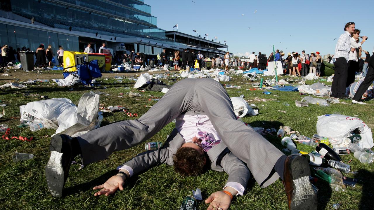 Public drunkenness has been decriminalised for Melbourne Cup Day. Picture: Andrew Tauber