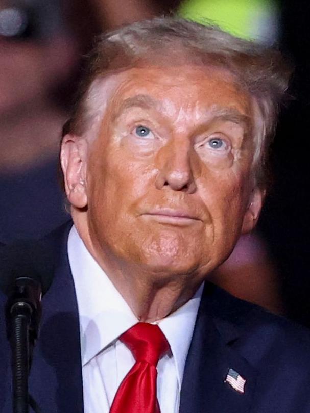 Donald Trump at a campaign rally at Lee’s Family Forum in Henderson. Picture: AFP