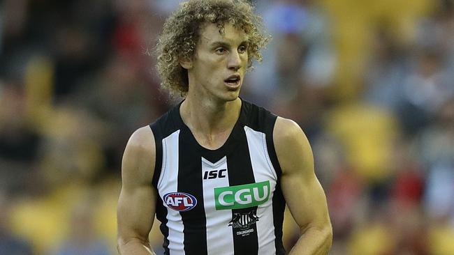 Chris Mayne played his first game for Collingwood in the JLT Series opener against Essendon last Thursday night. Picture: Getty