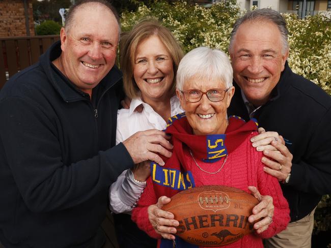 Brother Grant, sister Anne-Maree, mum Beth and brother David.  The Fagan's in Hobart ahead of Chris Fagan coaching the Brisbane Lions in the AFL grand final.  Picture: Nikki Davis-Jones