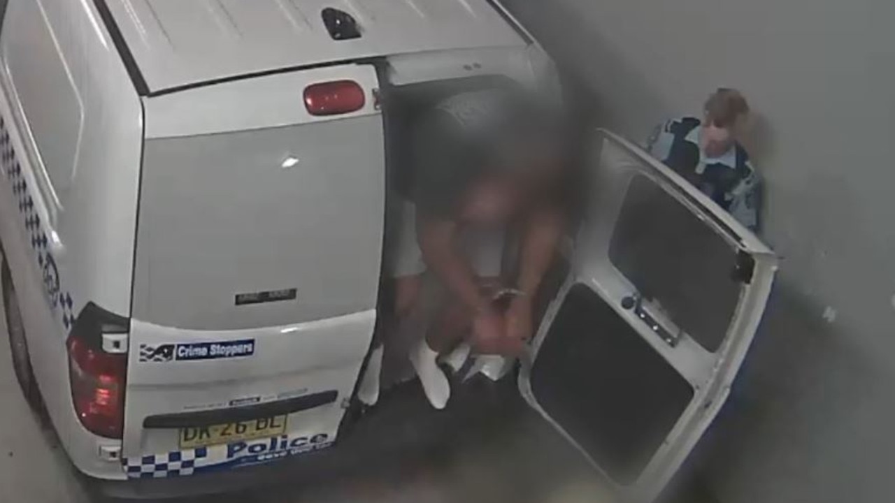 Pictured is the arrest footage of Adrian Noel Torrens being taken into custody. Photo supplied by NSW Police.