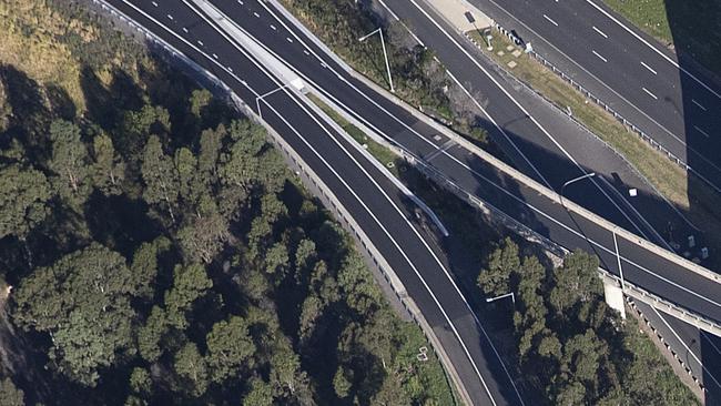 All lanes were closed at James Ruse Drive as a result of the chemical spill. Picture: 9 News