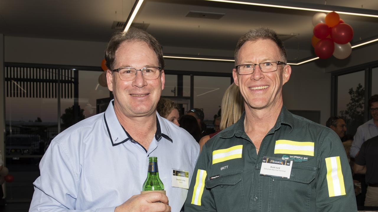 Stephen Cutting and Brett Jurd at the Resource Industry Networks 20th Anniversary Celebration. Picture: Michaela Harlow