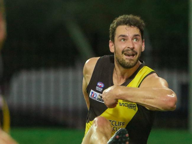 John Butcher nailed a couple of goals in his side’s win over Districts. Picture: Glenn Campbell