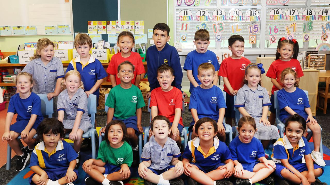 My First Year: Surfers Paradise State School Prep S. Back row: Liana, Stirling, Riley, Amin, Jayden, Pransh, Neena. Middle row: Indigo, Faebian, D'Andre, Rufus, Ezekiel, Eva, Poppy. Front row: Ruan, Daniella, Ahren, Cian, Sila, JJ. Picture Glenn Hampson