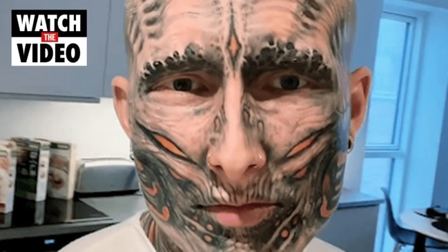 Man unrecognisable after covering 95 per cent of his body with extreme tattoos