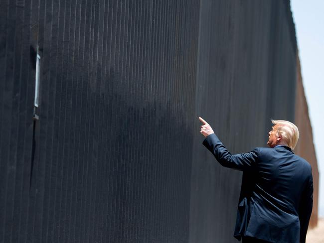 Donald Trump participates in a ceremony commemorating the 200th mile of border wall at the international border with Mexico in San Luis, Arizona, June 23, 2020. Picture: AFP