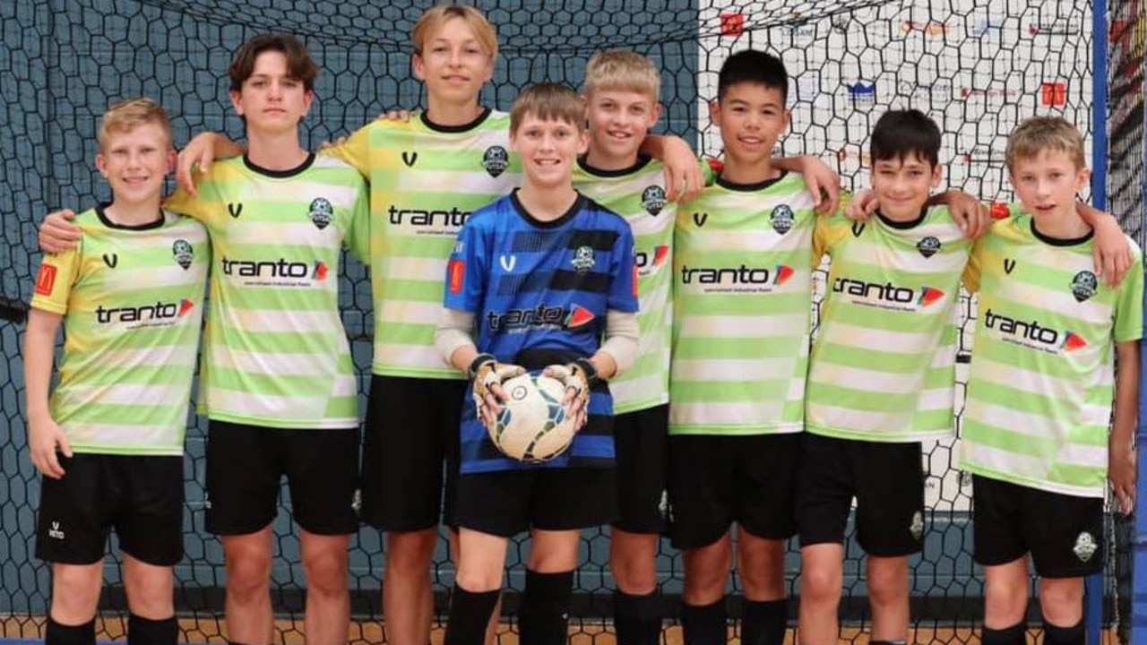 The Ipswich U14 team. Left to right: Liam Donoghue, Fraser Mahoney, Ashton Marsh, AJ Blake, Corey Harrold, Trey King, Kajesh Sharma and Harry Blackburn.