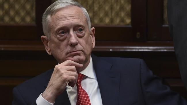 Defence Secretary James Mattis at the White House last week. Picture: AP