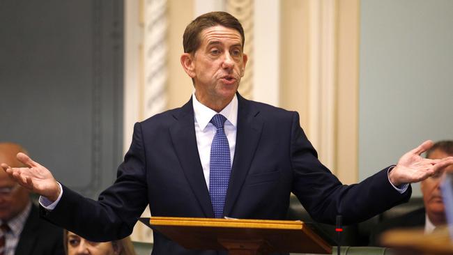 Queensland Treasurer Cameron Dick speaks in parliament during budget week in June. Picture: Tertius Pickard