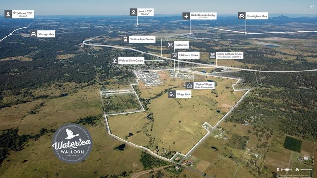 The 177-hectare Waterlea estate in Walloon already has a childcare centre and dining precinct, with a Catholic school and 30 hectares of open green space also proposed for the site. Picture: Supplied