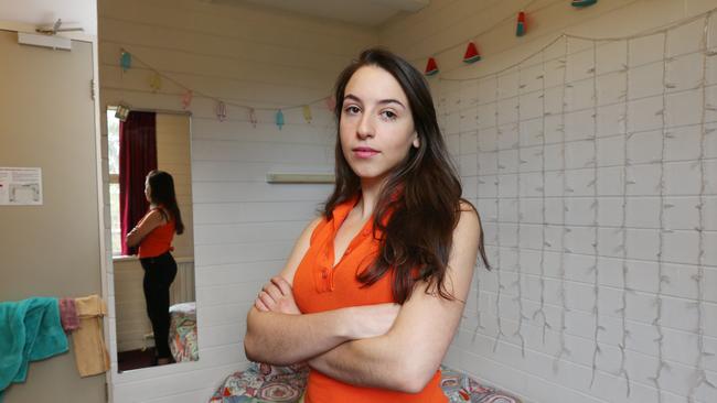 Melis Layik, 18, moved out of Mannix College this week after what she believes were targeted attacks due to her vegan beliefs. Picture: Ian Currie