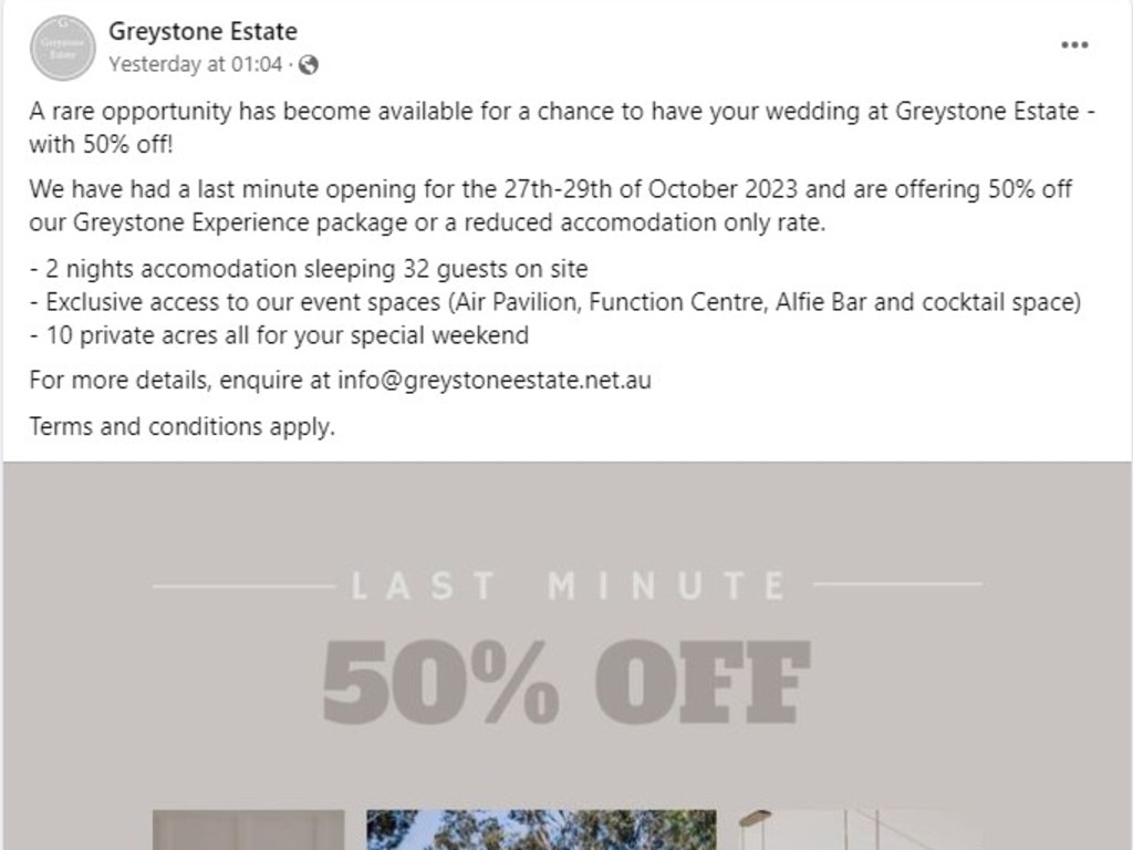 Greystone Estate has put out a social media plea to find a replacement couple.