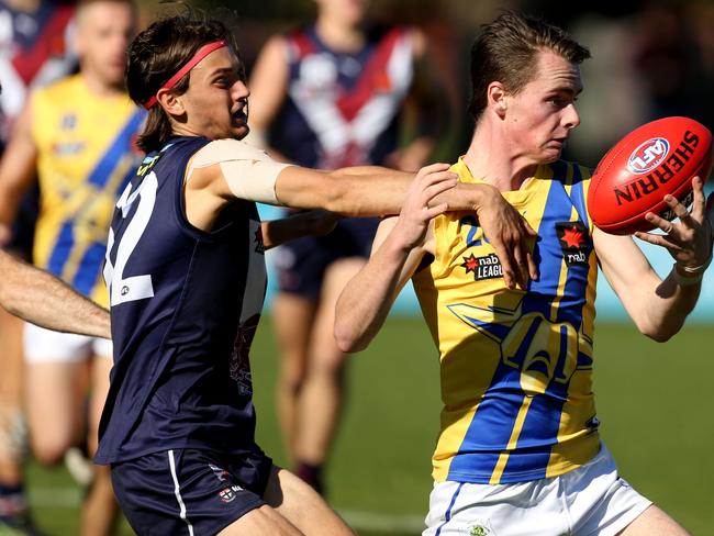 NAB League footy: Sandringham Dragons v Western Jets.Cody Raak with the ball for the Western Jets.Picture: Stuart Milligan