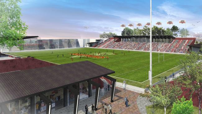 For use by Redcliffe & Bayside Herald ONLY. EMBARGOED: Wednesday, December 3. An artist's impression of the proposed Dolphin Stadium at Redcliffe.