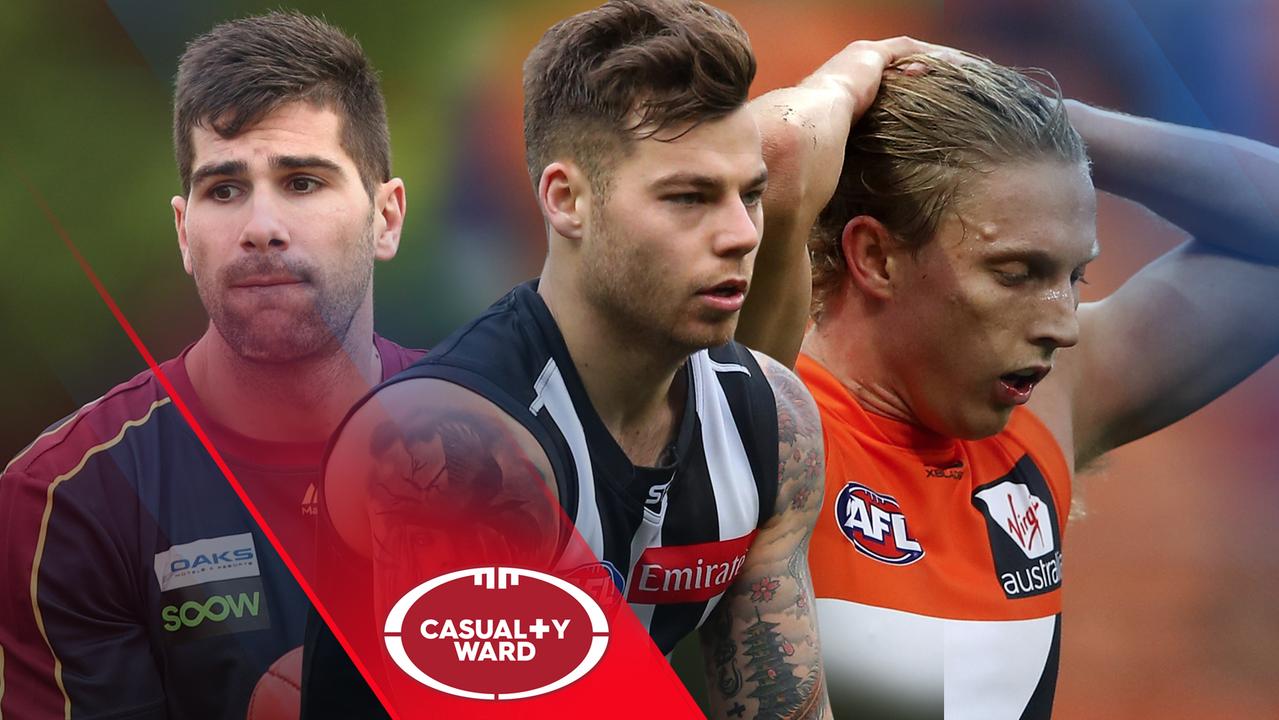 AFL Casualty Ward: Marcus Adams, Jamie Elliott and Lachie Whitfield.