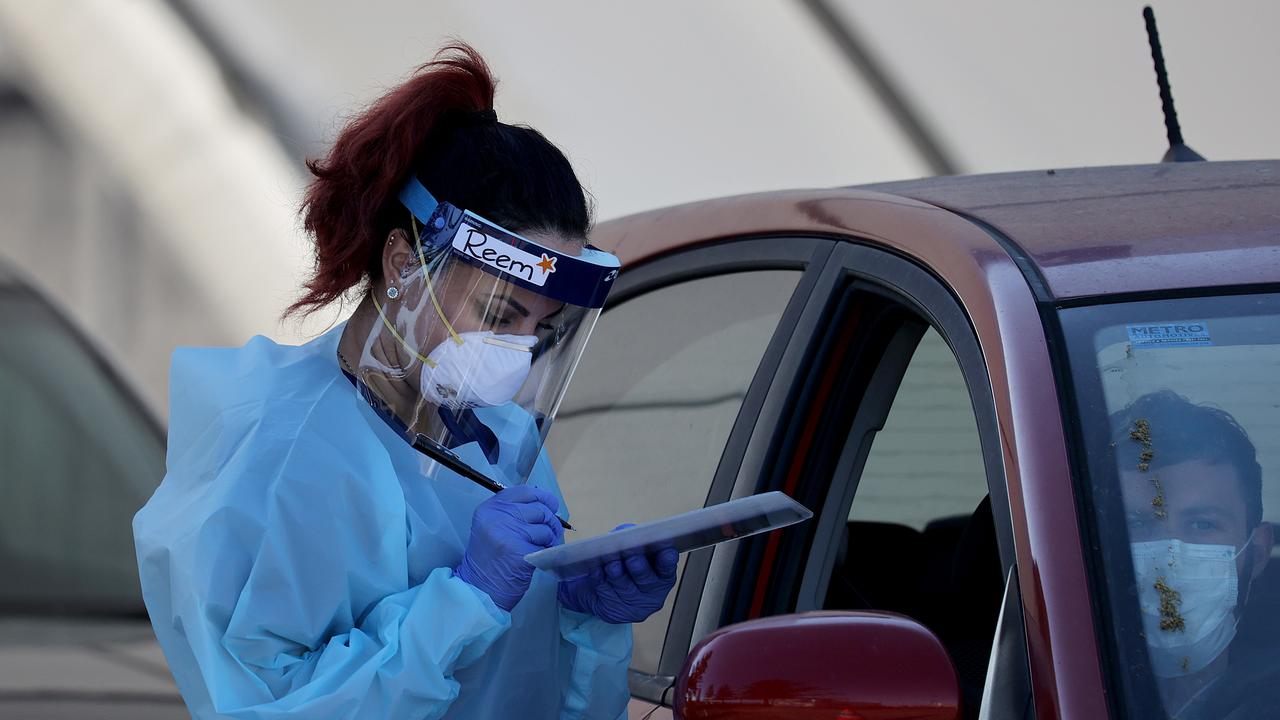 COVID-19 drive through testing clinic at Bondi Beach in Sydney. Picture: NCA NewsWire / Dylan Coker