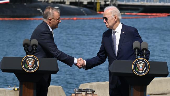 Anthony Albanese and US President Joe Biden in San Diego, California, in March 2023. Picture: Getty Images