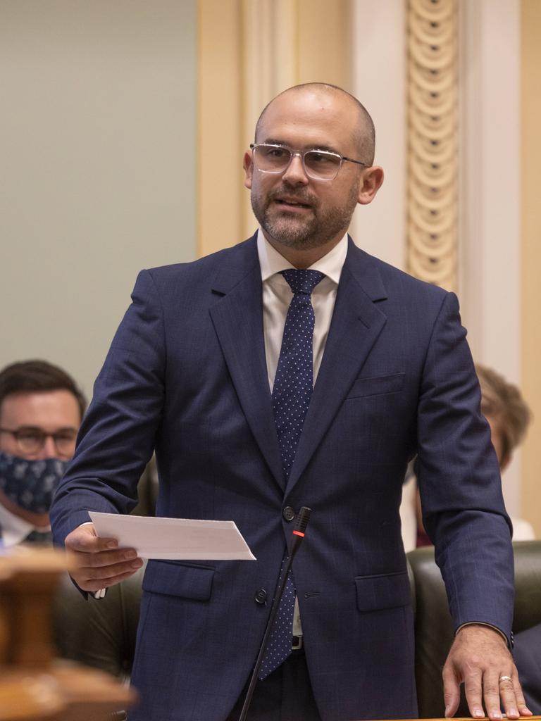 David Janetzki speaks during question time at Queensland’s Parliament House. NewsWire / Sarah Marshall