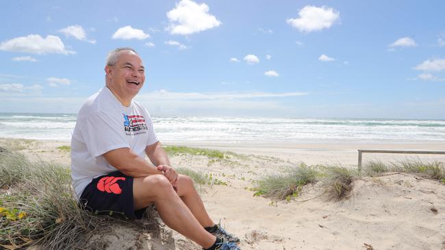 Mayor Tom Tate on the beach launch start of Palm Beach Artificial Reef Project. Picture Glenn Hampson