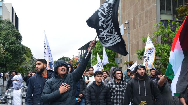 Anti-Israel protesters at the University of Sydney.