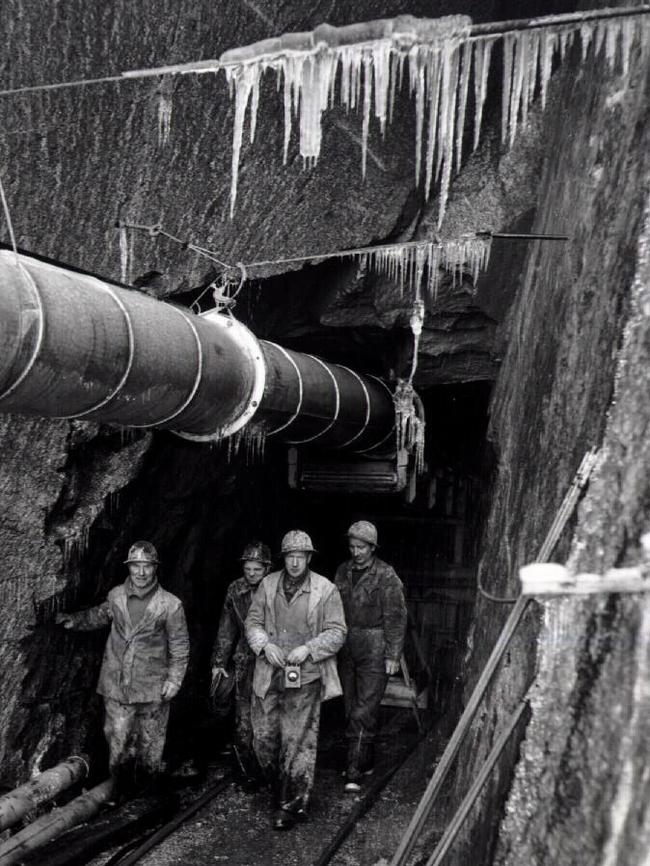 Norwegian workmen on the project in the early 1950s would have been used to icicles.