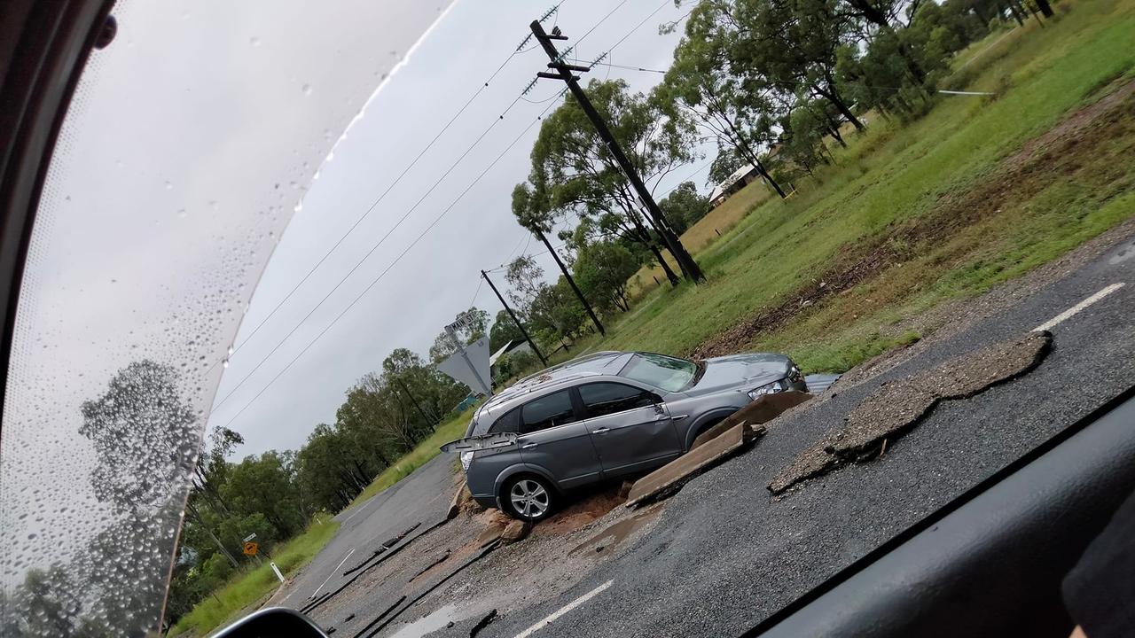 This photo was shared online as many grappled with the devastation of flash flooding in the Bundaberg township of Dallarnil.