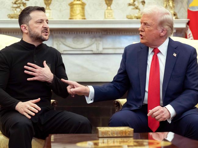 US President Donald Trump and Ukraine's President Volodymyr Zelensky meet in the Oval Office of the White House in Washington, DC, February 28, 2025. Picture: AFP