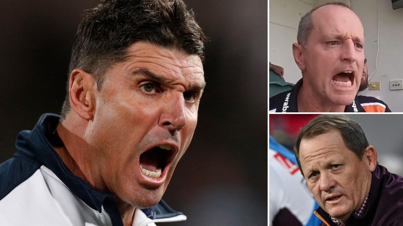 Six NRL coaches are fighting for their futures including Trent Barrett (left), Michael Maguire (top) and Kevin Walters (bottom).