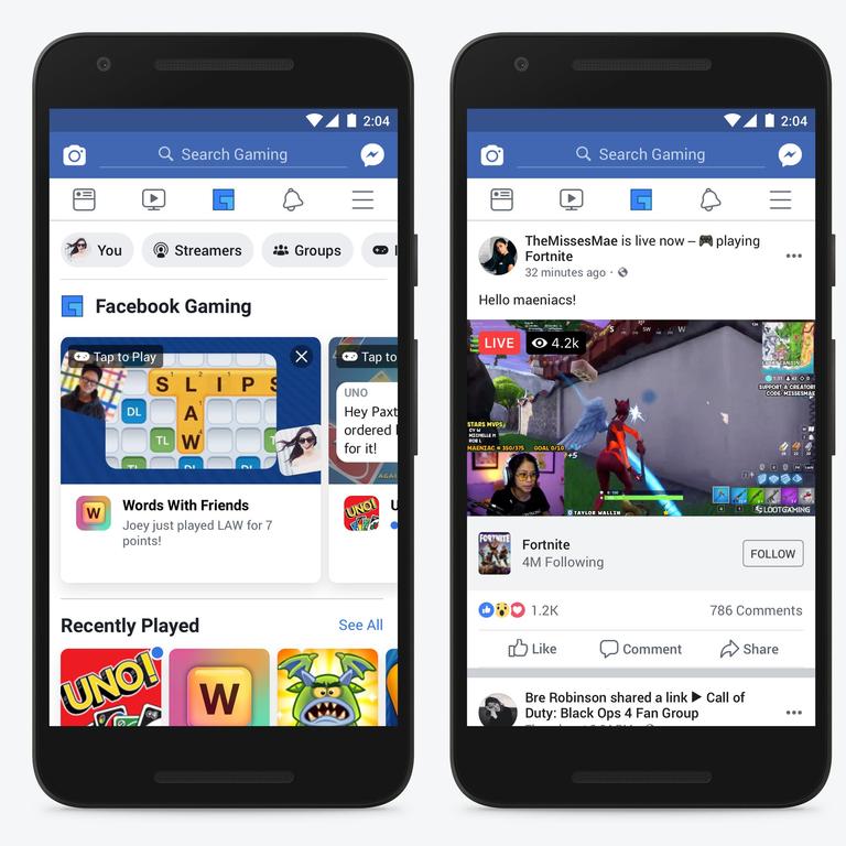 Facebook's new gaming app has launched ahead of schedule. Picture: Facebook