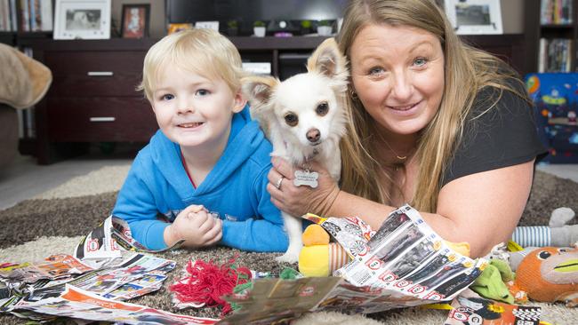 Polly with Sandra and son Cooper Harvey, 4. Picture: Melvyn Knipe