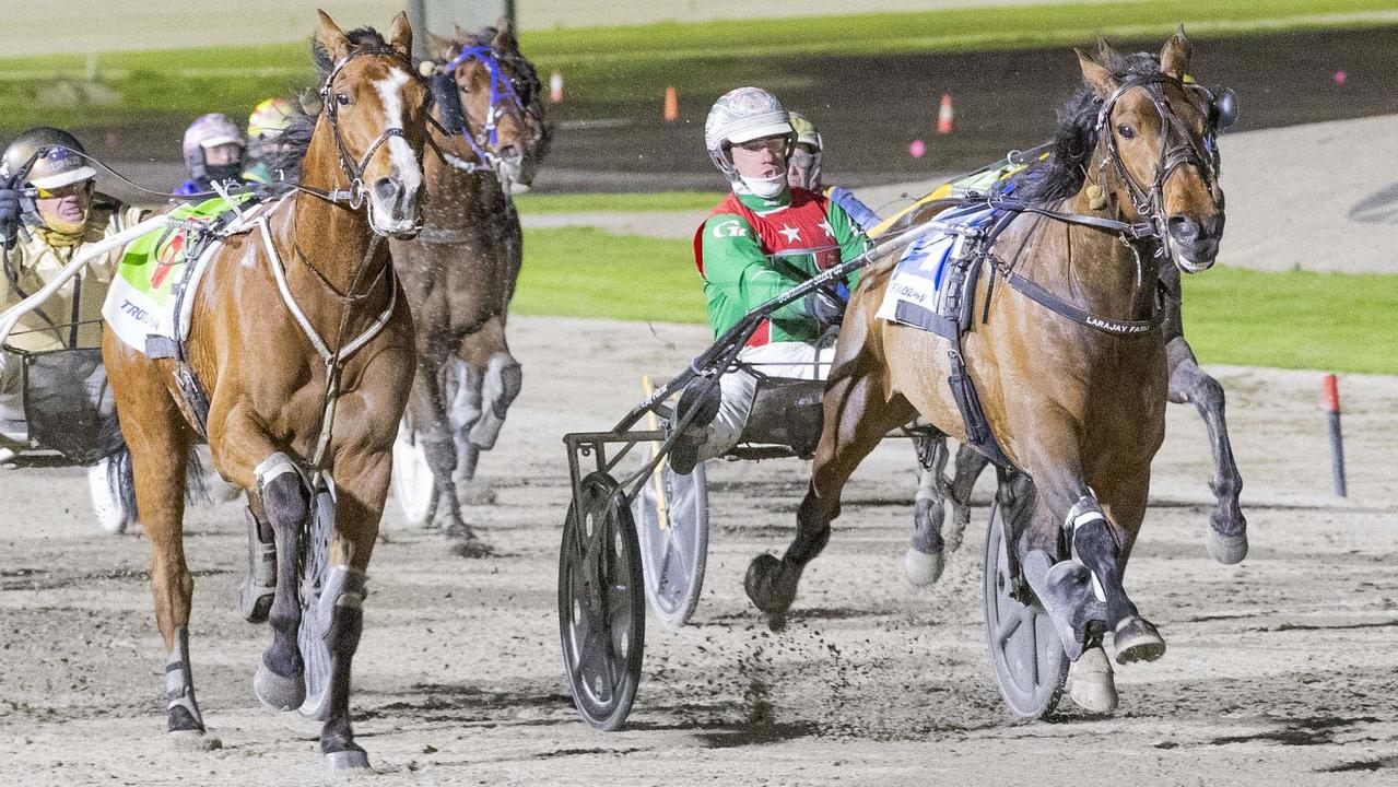 Supplied Editorial Just Believe, Bill Collins Trotters Sprint (Group 1), driver Greg  Sugars, October 10, 2022, Tabcorp Park Melton. Picture: Stuart McCormick
