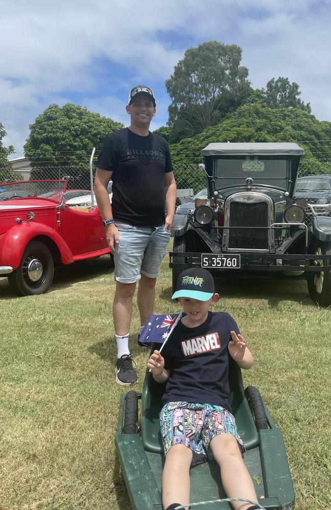 Ashley and Broadie Carter at the Hervey Bay Historical Society's Australia Day event.