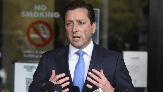 Opposition Leader Matthew Guy is placid beyond recognition. Picture: Andrew Henshaw