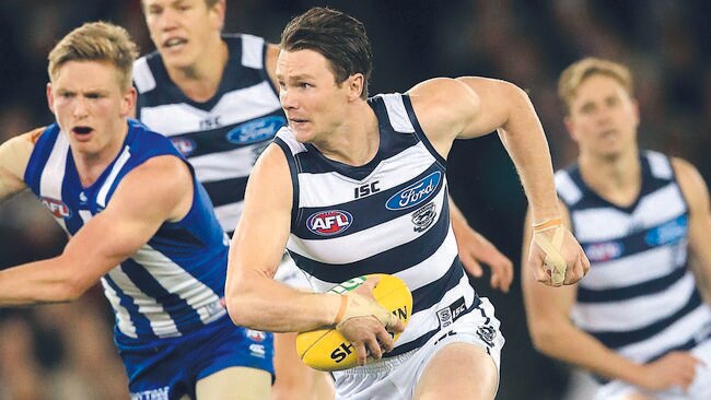 Patrick Dangerfield was on fire against North Melbourne. Picture: Wayne Ludbey