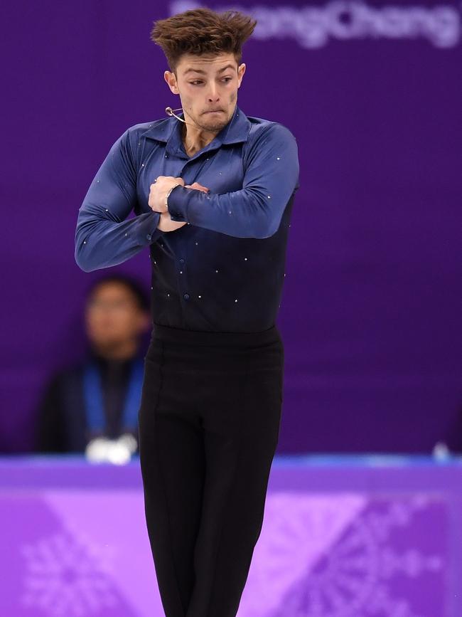 Kerry competes during the men’s single skating short program at Gangneung Ice Arena last year in South Korea. Picture: Getty Images