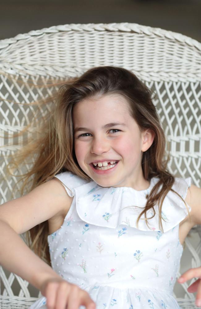 A photo of Princess Charlotte, taken in Windsor last weekend by the Princess of Wales, ahead of her eighth birthday. Picture: The Princess of Wales via Getty Images