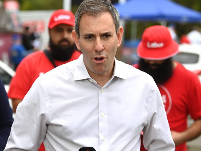 GOLD COAST, AUSTRALIA - NewWire Photos - JULY 15, 2023. Labor candidate for the federal seat of Fadden Latitia Del Fabbro and Treasurer Jim Chalmers talk to the media at Arundel State School, during the seatÃs by-election, following the resignation of Stuart Robert. Picture: Dan Peled / NCA Newswire