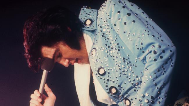 Elvis performing in Las Vegas during the filming of Elvis On Tour, 1972. Picture: EPE.