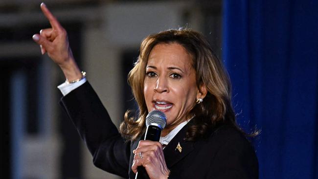 Kamala Harris left Donald Trump flustered and unhappy. Picture: AFP.