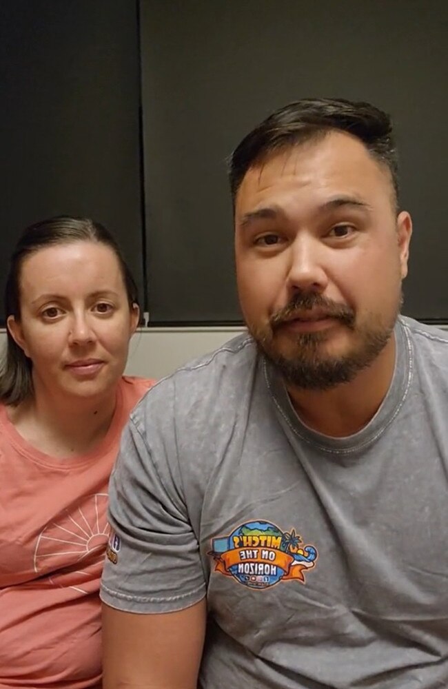 He said while he was eventually allowed on the flight, he wants Jetstar to apologise over the ‘stressful situation’, particularly to his wife and kids who were on the plane and unaware of why he wasn’t initially allowed on. Picture: TikTok/themothfamily