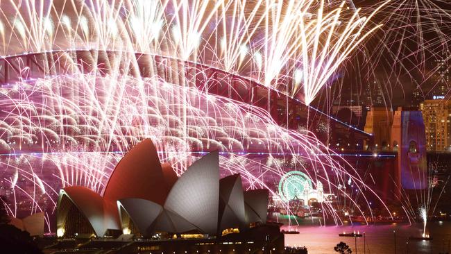 The Harbour Bridge is always a focal point for the fireworks spectacular. Picture: Jonathan Ng