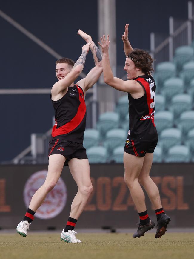 Bailey Mitchell and Brandon Leary North Launceston. TSL grand final 2024 - North Launceston V Lauderdale. Picture: Nikki Davis-Jones