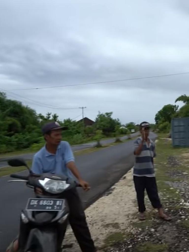 However, he was denied. The entrance to the aircraft is guarded by security. Picture: YouTube/Exploring With Josh