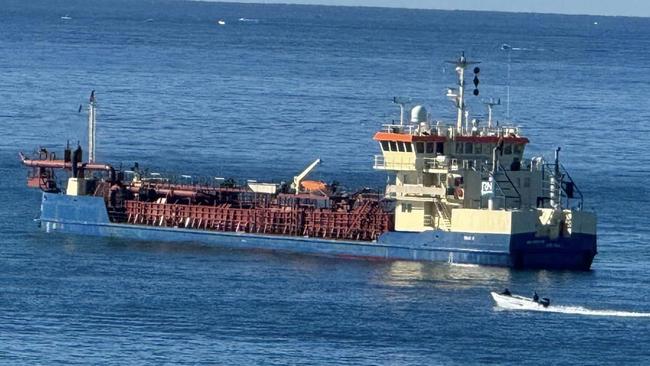 The Hopper Dredger Trud R entering the Tweed River. Picture: Supplied