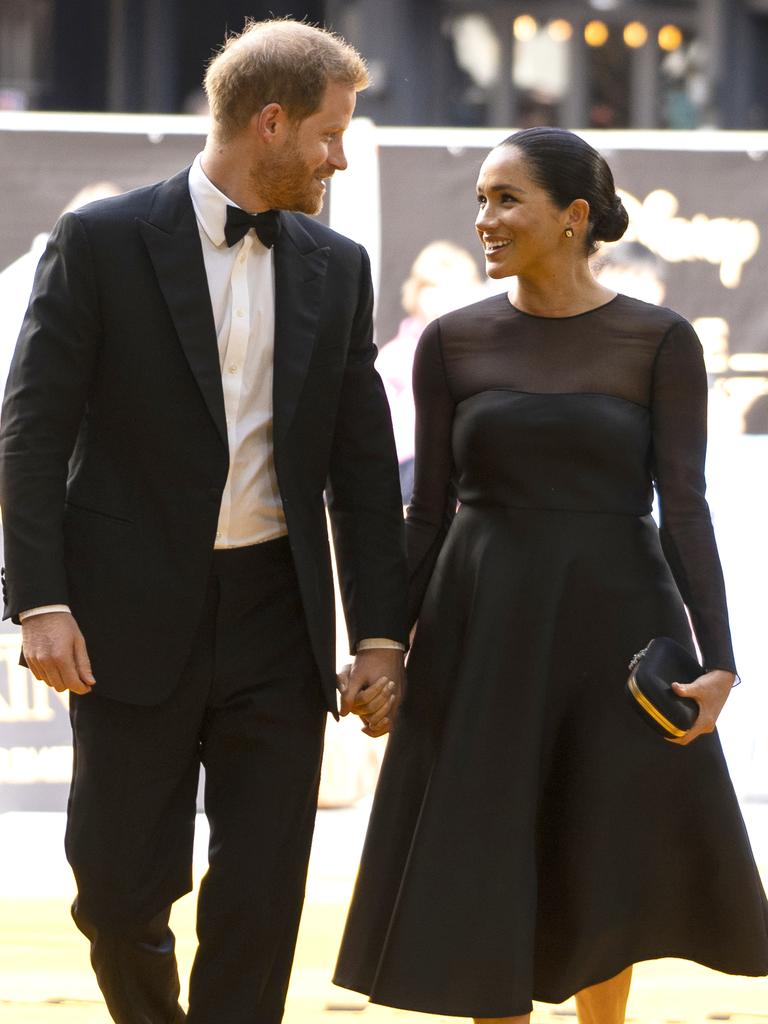 Prince Harry and Meghan at The Lion King premiere.
