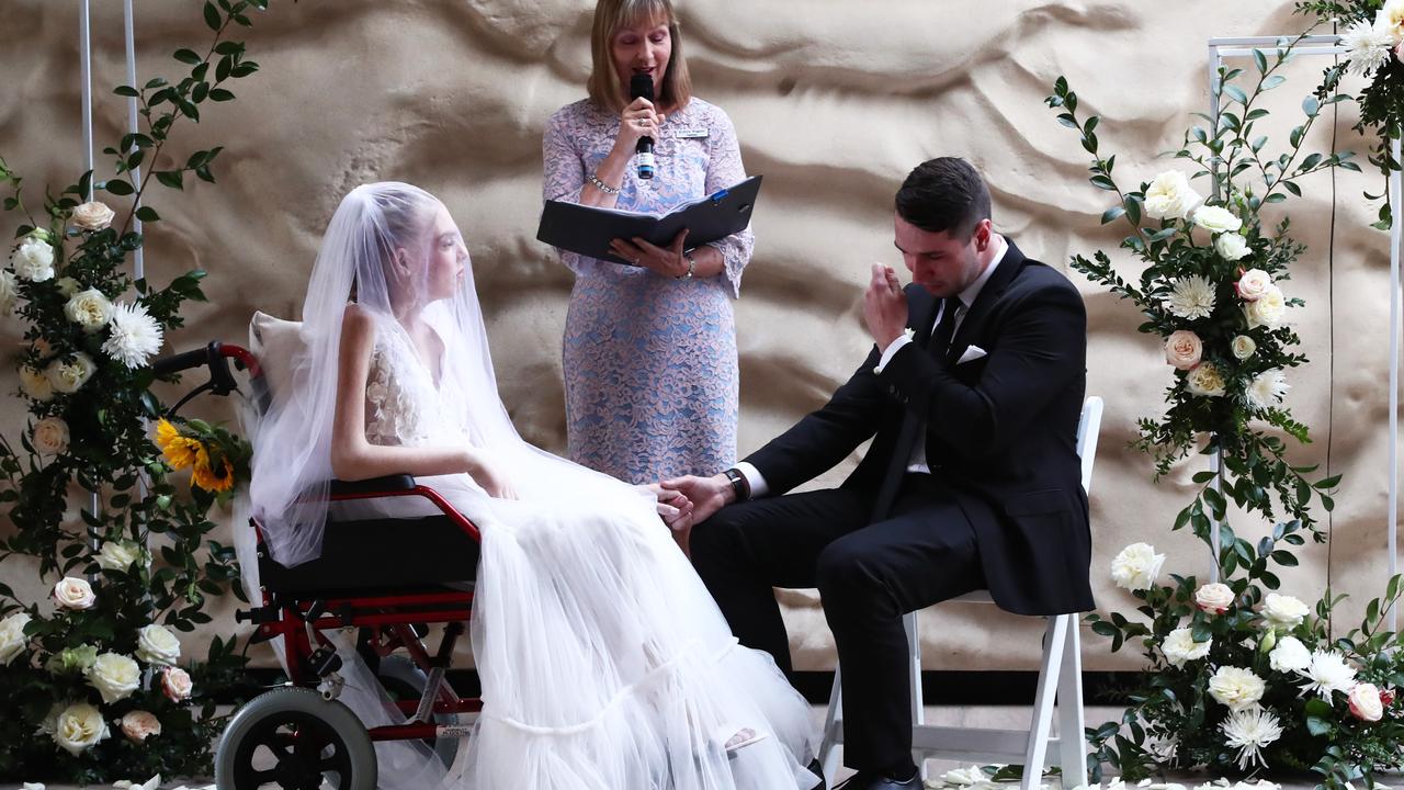 In August Ashleigh was told she had one to three days to live but the brave woman ‘fought like a superstar’ to say ‘I do’ over the weekend. Photograph: Jason O'Brien