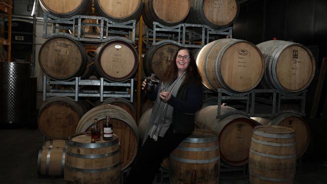 Kristy Lark-Booth, whisky maker at Devil's Distillery in Moonah, ahead of whisky week. Picture: Mireille Merlet
