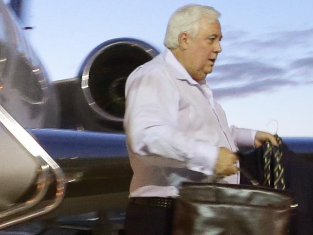 ***Sunday Papers only **** 7.05 am Clive Palmer leaving his Private jet after arriving in Melbourne  to the Palmer United Party launch at the Langham Hotel, Melbourne Pictures Jamie Hanson